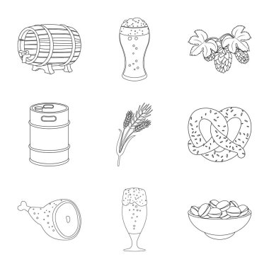 Bar ve pub logo vektör tasarımı. Pub ve iç hisse senedi vektör çizim.