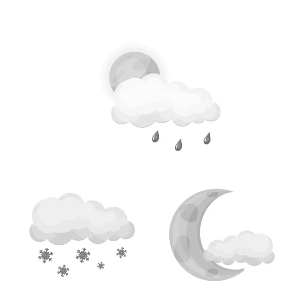 Vektorová Design Počasí Klimatu Symbolu Sada Počasí Cloud Vektorové Ilustrace — Stockový vektor