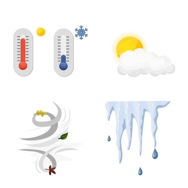 Illustrazione vettoriale del clima e del simbolo climatico. Set di meteo e cloud stock simbolo per il web . — Vettoriale Stock