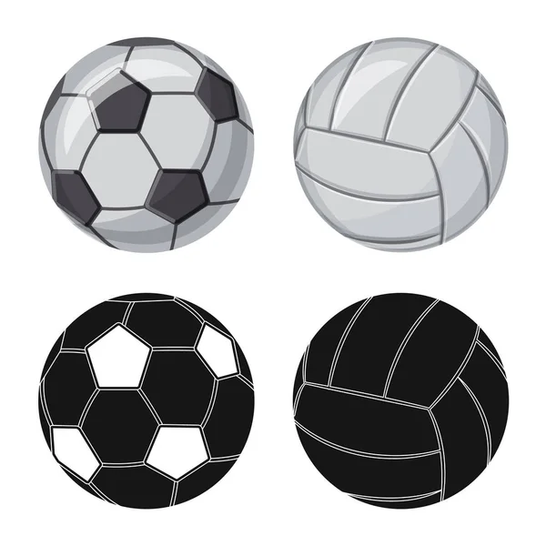Elkülönített objektum a sport és a labdát-ikon. Sport- és atlétikai stock vektor-illusztráció gyűjteménye. — Stock Vector