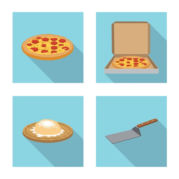 Ilustração vetorial de pizza e logotipo da comida. Coleção de pizza e ícones vetoriais itálicos para estoque . —  Vetores de Stock