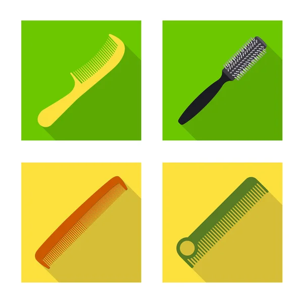 Objeto aislado de pincel y signo de cabello. Conjunto de cepillo y cepillo vector icono para stock . — Vector de stock