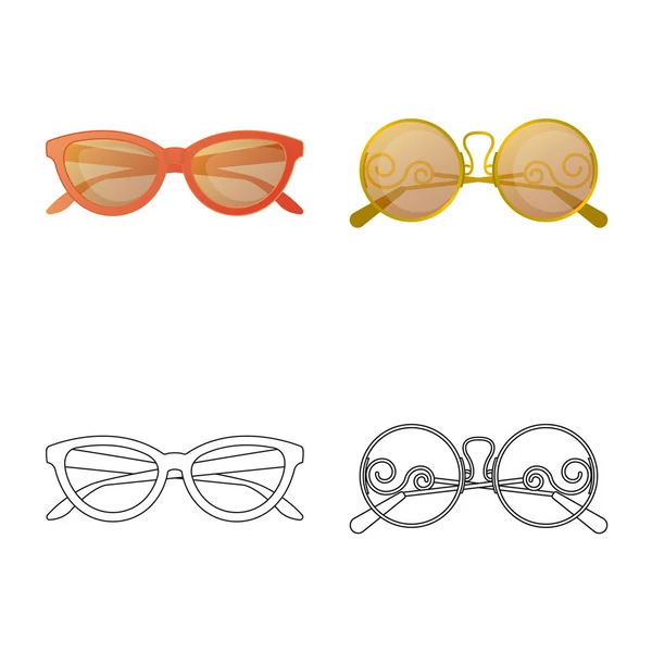 Vektor-Illustration von Brillen und Sonnenbrillen-Logo. Sammlung von Brillen und Zubehör Vektor-Symbol für Lager. — Stockvektor