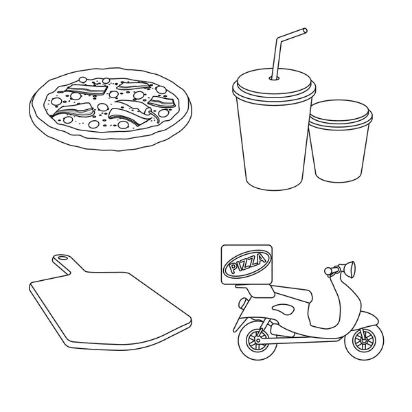 Ilustración vectorial del icono de la pizza y la comida. Conjunto de pizza y italia símbolo de stock para web . — Archivo Imágenes Vectoriales