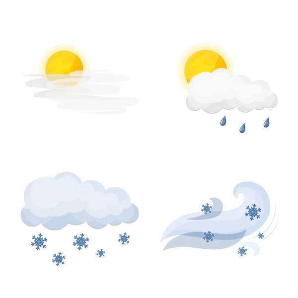 Vector εικονογράφηση του καιρού και του κλίματος λογότυπο. Συλλογή από καιρού και σύννεφο σύμβολο μετοχής για το web. — Διανυσματικό Αρχείο