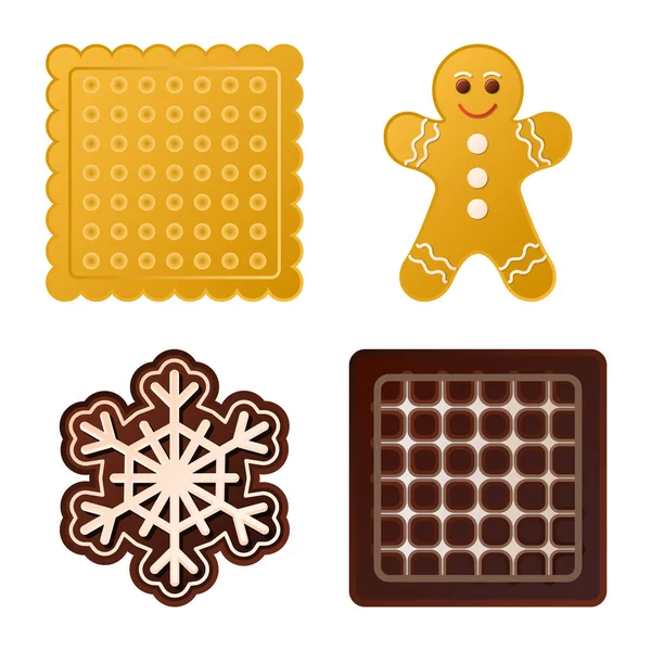 Изолированный объект печенья и выпечки знак. Коллекция печенья и векторной иконки шоколада на складе . — стоковый вектор