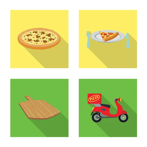 Vektor design av pizza och mat-ikonen. Uppsättning av pizza och Italien vektor ikon för lager. — Stock vektor