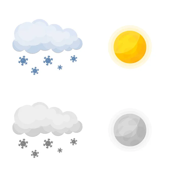 Illustration vectorielle de l'icône météo et climatique. Collection d'illustrations vectorielles des conditions météorologiques et des nuages . — Image vectorielle
