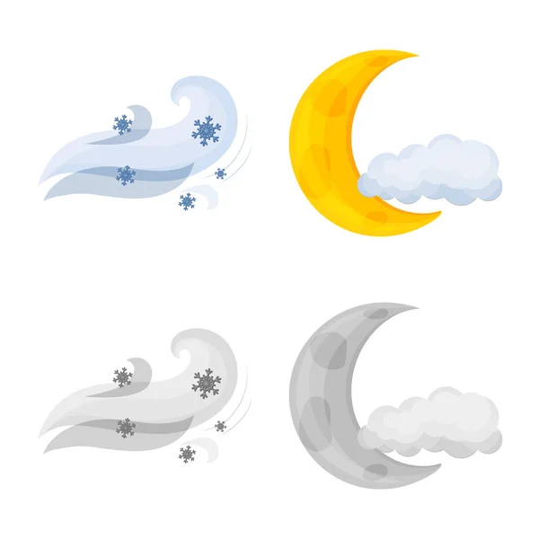 天候および気候のシンボルのベクター デザイン。Web の天気と雲のストック シンボルのコレクション. — ストックベクタ