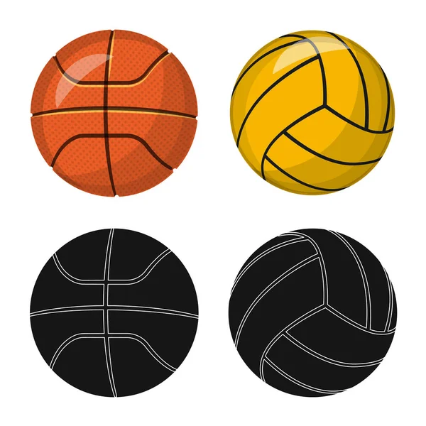 Diseño vectorial de señal de deporte y pelota. Colección de deporte y símbolo de stock atlético para la web . — Vector de stock