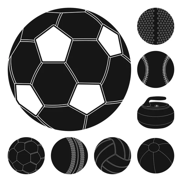 Diseño vectorial de señal de deporte y pelota. Conjunto de deporte e ilustración de vector de stock atlético . — Vector de stock