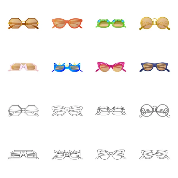 Isolé Objet Lunettes Lunettes Soleil Icône Jeu Lunettes Accessoire Illustration — Image vectorielle