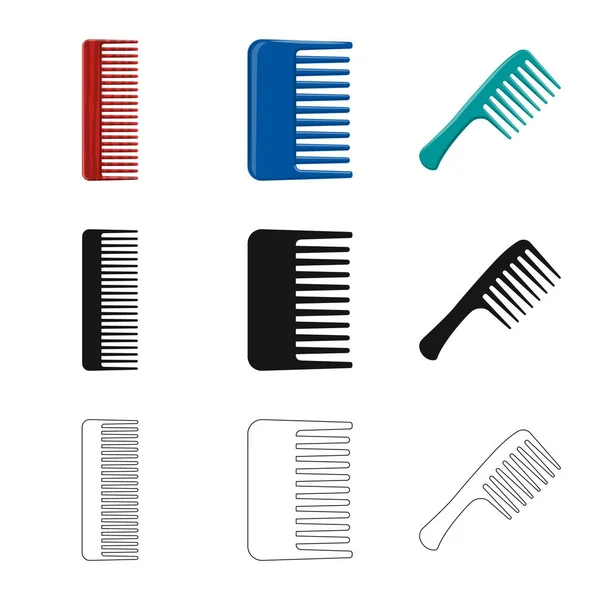 Vektorillustration von Pinsel und Haarsymbol. Sammlung von Bürsten und Haarbürsten Aktiensymbol für Web. — Stockvektor