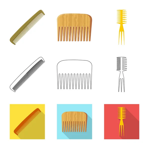 Conception vectorielle de brosse et icône de cheveux. Collection d'icône vectorielle brosse et brosse à cheveux pour stock . — Image vectorielle