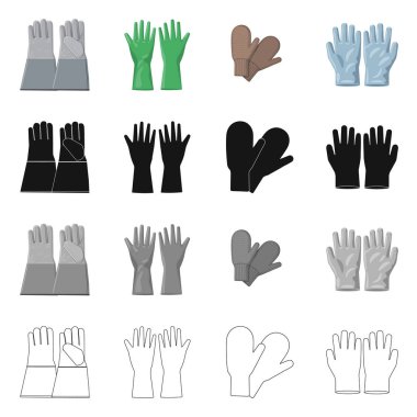 Bir eldiven ve kış işaret tasarım vektör. Web için eldiven ve ekipman hisse senedi simgesi kümesi.