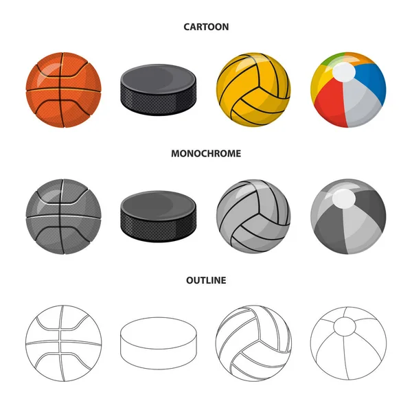 Diseño vectorial del logo del deporte y la pelota. Colección de deporte y el icono del vector deportivo para la acción . — Vector de stock
