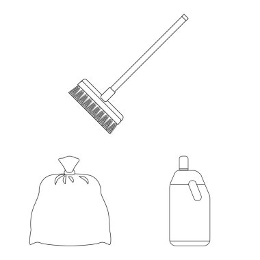 Temizlik ve servis logo yalıtılmış nesne. Temizlik ve ev vektör simgesini hissenin topluluğu.