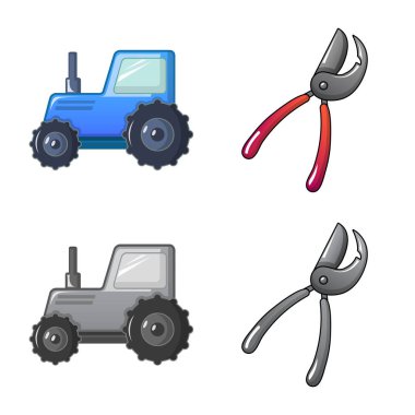 Çiftlik ve tarım logo vektör tasarımı. Web çiftliği ve bitki hisse senedi simgesi kümesi.