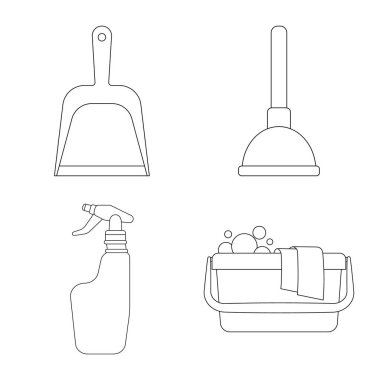 Temizlik ve servis simge vektör Illustration. Temizlik ve ev hisse senedi simgesi web için kümesi.