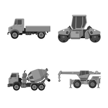 Yapı ve inşaat simge vektör Illustration. Yapı ve makine hisse senedi vektör çizim topluluğu.