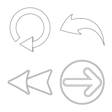 Öğe ve ok işareti vektör Illustration. Hisse senedi için öğe ve yön vektör simge topluluğu.