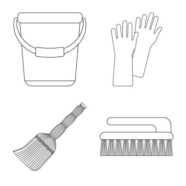 Temizlik ve servis simge vektör Illustration. Temizlik ve ev vektör simgesini hissenin topluluğu.