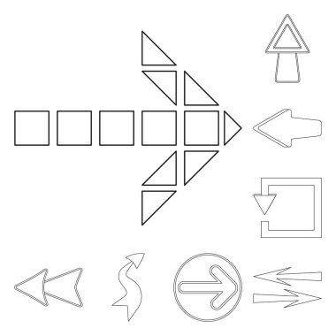 Yalıtılmış nesne öğesi ve ok işareti de olabilir. Hisse senedi için öğe ve yön vektör simge topluluğu.
