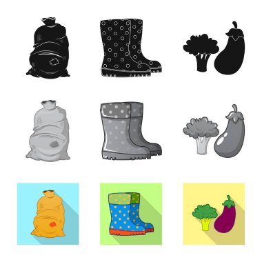 Çiftlik ve tarım işareti vektör Illustration. Web çiftliği ve bitki hisse senedi simgesi kümesi.