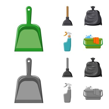 Temizlik ve servis simge vektör Illustration. Temizlik ve ev hisse senedi vektör çizim topluluğu.