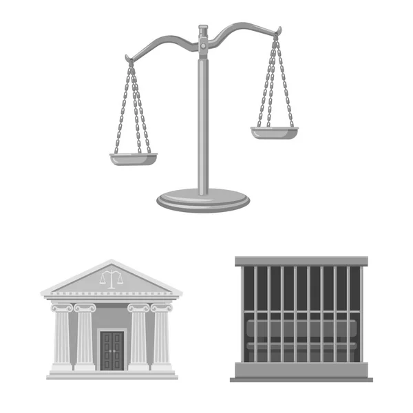 Oggetto isolato di legge e segno avvocato. Serie di icone vettoriali di diritto e giustizia per le azioni . — Vettoriale Stock