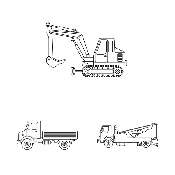 Objet isolé de construction et symbole de construction. Collection d'icône vectorielle de construction et de machines pour stock . — Image vectorielle