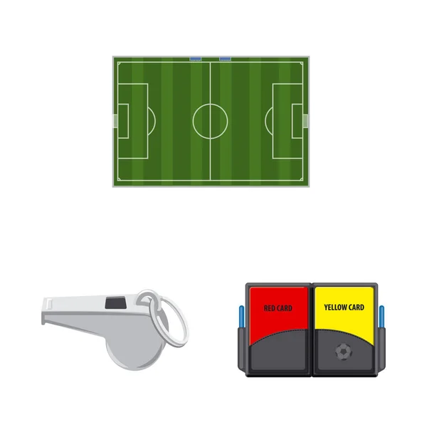 Vektor-Illustration von Fußball und Getriebesymbol. Sammlung von Fußball- und Turniersymbolen für das Web. — Stockvektor