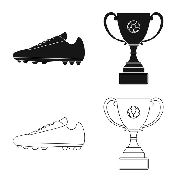 Objeto aislado de fútbol y engranaje icono. Conjunto de fútbol y torneo icono de vector para la acción . — Archivo Imágenes Vectoriales