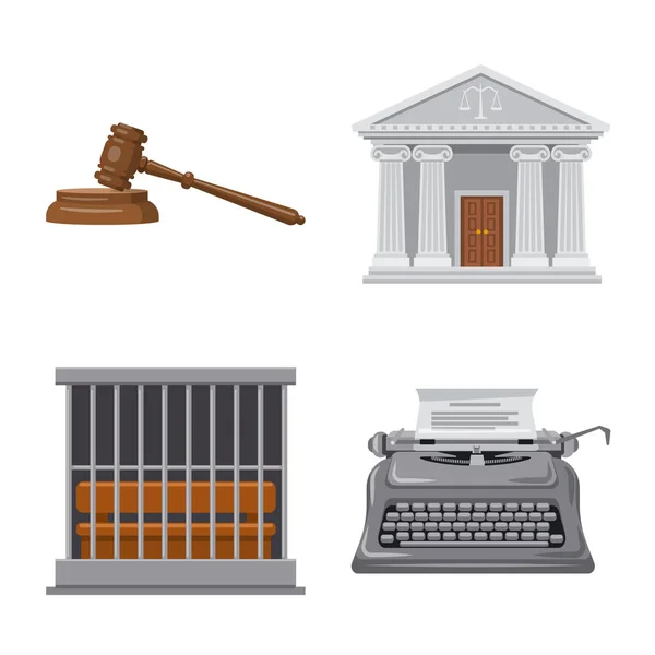 Conception vectorielle de la loi et logo de l'avocat. Ensemble de lois et justice illustration vectorielle de stock . — Image vectorielle
