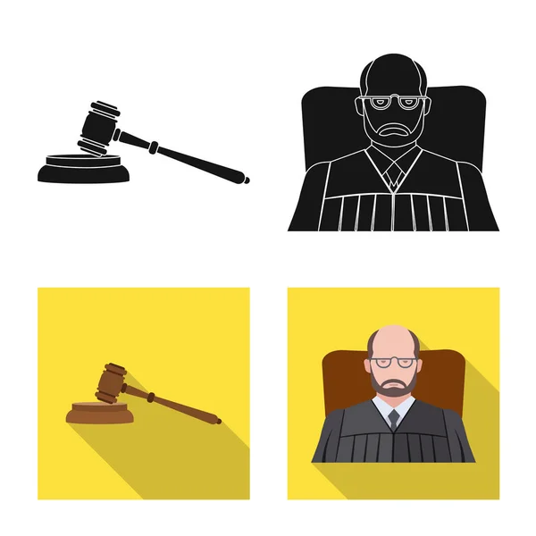 Objeto aislado de la ley y el icono del abogado. Conjunto de ley y justicia stock vector ilustración . — Vector de stock