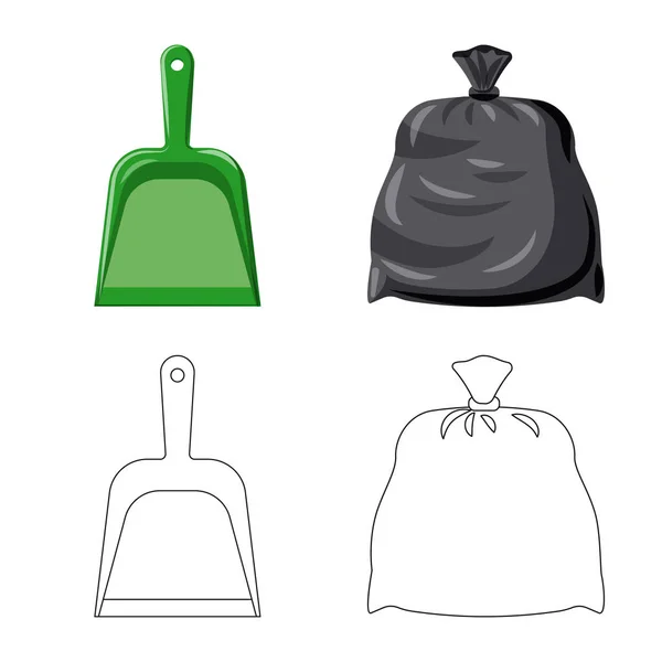Απομονωμένο αντικείμενο του καθαρισμού και εξυπηρέτησης σημάδι. Συλλογή εικονίδιο του φορέα καθαρισμού και οικιακής χρήσης για το απόθεμα. — Διανυσματικό Αρχείο