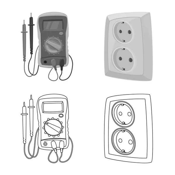 Isolated object of electricity and electric icon. Set of electricity and energy vector icon for stock. — Stock Vector