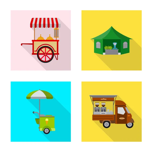 Isolated object of market and exterior icon. Collection of market and food vector icon for stock. — Stock Vector