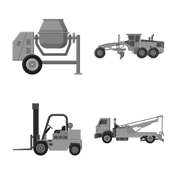 建造和建筑标志的矢量设计 网站建设与机械库存符号的收集 — 图库矢量图片