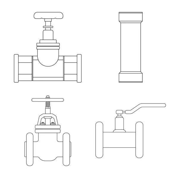 Projekt wektor symbol rur. Zestaw rur i rurociągów Stockowa ilustracja wektorowa. — Wektor stockowy