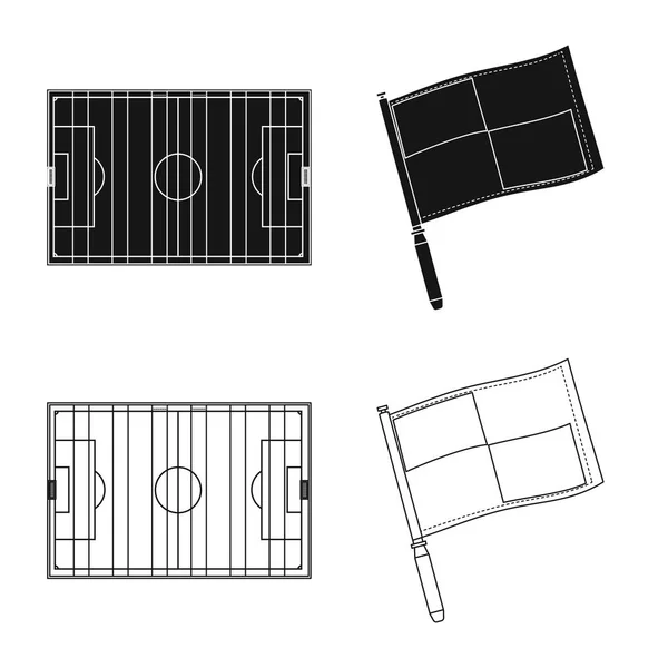 Ilustração vetorial do ícone de futebol e artes. Coleção de futebol e torneio ilustração vetor estoque . — Vetor de Stock