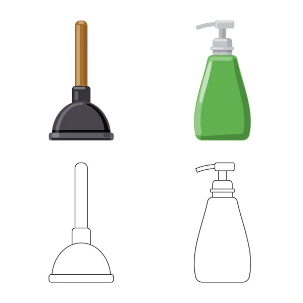 Векторні ілюстрації прибирання та значок обслуговування. Колекція прибирання та символ домашнього запасу для Інтернету . — стоковий вектор