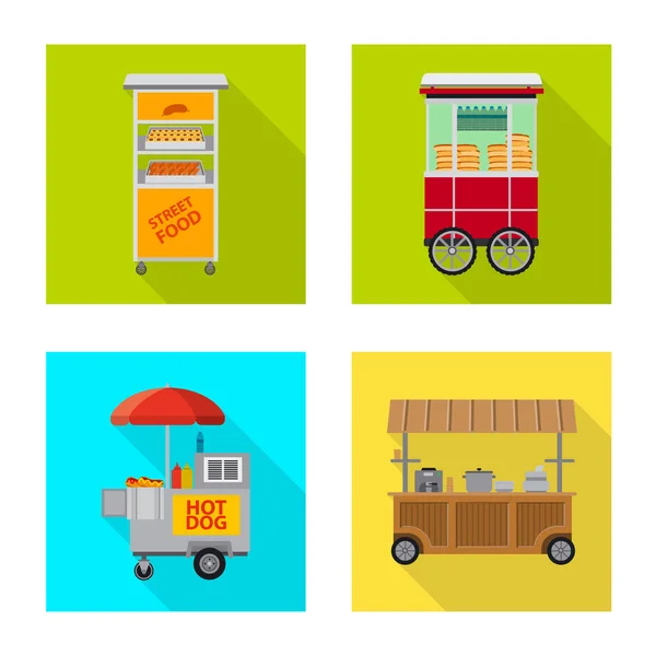 Vector ontwerp van markt en exterieur symbool. Collectie van markt en voedsel voorraad vectorillustratie. — Stockvector