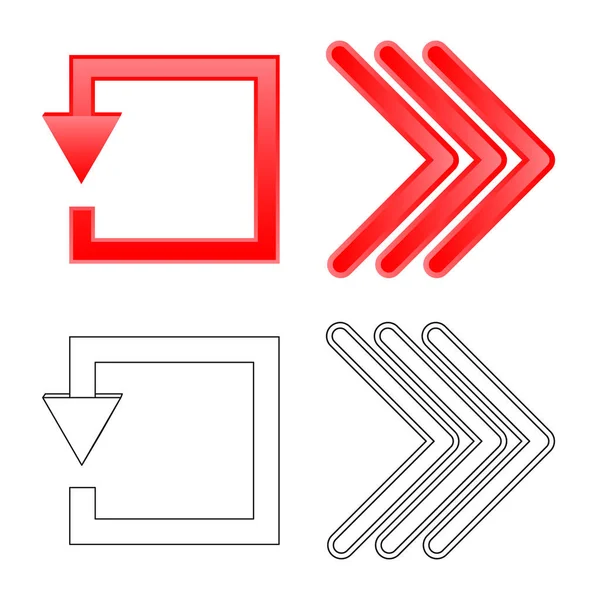 Isolerade objekt av element och pilen ikonen. Uppsättning av element och riktning lager vektorillustration. — Stock vektor