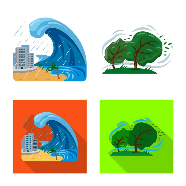 Векторный дизайн символа стихийного бедствия. Набор символов природных и рискованных запасов для веб-сайтов . — стоковый вектор