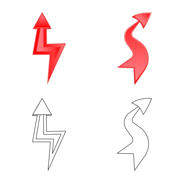 Conception vectorielle de l'élément et le symbole de la flèche. Ensemble d'illustration vectorielle d'élément et de direction . — Image vectorielle