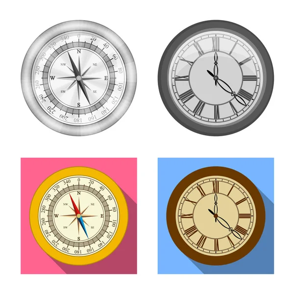 Conception vectorielle de l'horloge et de l'icône du temps. Collection d'horloge et cercle symbole de stock pour le web . — Image vectorielle