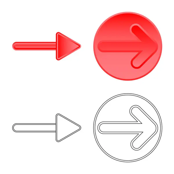 Ilustração vetorial de elemento e ícone de seta. Coleção de elemento e ícone de vetor de direção para estoque . —  Vetores de Stock
