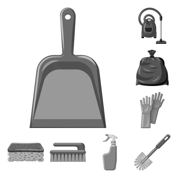 Objeto aislado de limpieza y señal de servicio. Conjunto de limpieza y vector doméstico icono para stock . — Vector de stock