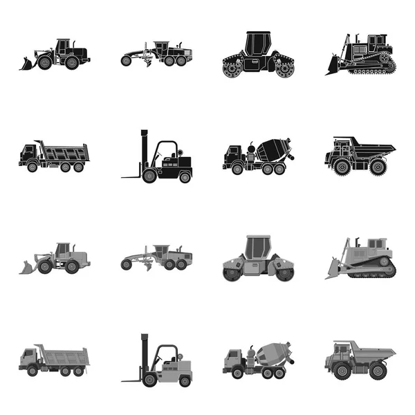 Изолированный объект строительного и строительного логотипа. Набор векторных значков сборки и оборудования для склада . — стоковый вектор